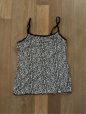 Jockey y2k Leopard Print Camisole - Black and Cream